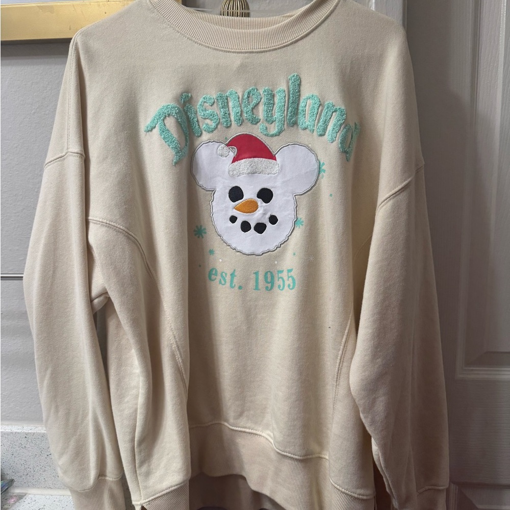 Disney Cream Crewneck Sweater with Snowman
